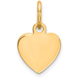 Sterling Silver GP Engraveable Heart Polished Disc Charm QM388G/27 - shirin-diamonds