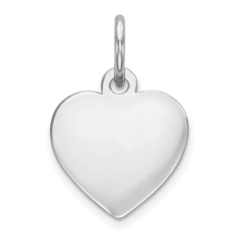 Sterling Silver Engraveable Heart Polished  Disc Charm QM389/27 - shirin-diamonds