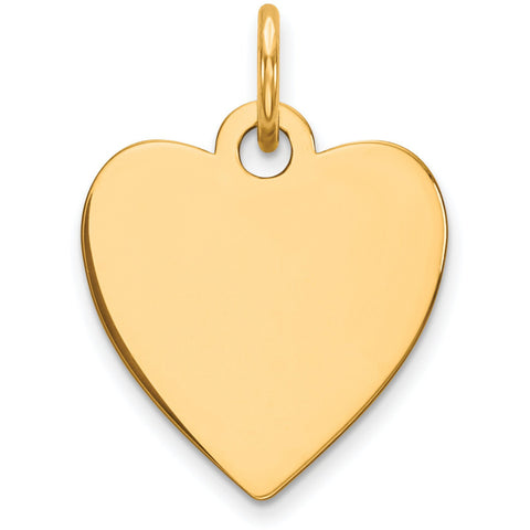 Sterling Silver GP Engraveable Heart Polished Disc Charm QM390G/35 - shirin-diamonds