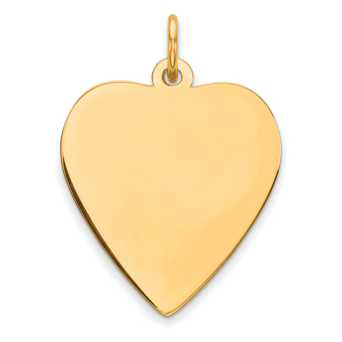 Sterling Silver GP Engraveable Heart Polished Disc Charm QM391G/18 - shirin-diamonds