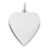 Sterling Silver Engraveable Heart Polished Front/Satin Back Disc Charm QM391/35 - shirin-diamonds