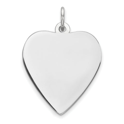 Sterling Silver Engraveable Heart Polished Front/Satin Back Disc Charm QM391/18 - shirin-diamonds
