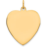 Sterling Silver GP Engraveable Heart Polished Disc Charm QM393G/27 - shirin-diamonds