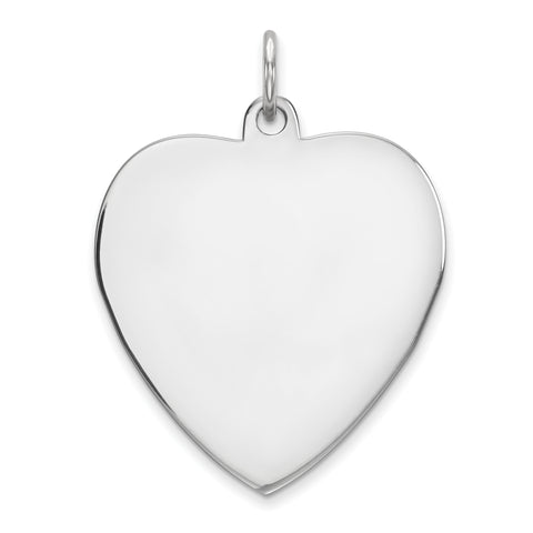Sterling Silver Engraveable Heart Polished Front/Satin Back Disc Charm QM393/18 - shirin-diamonds