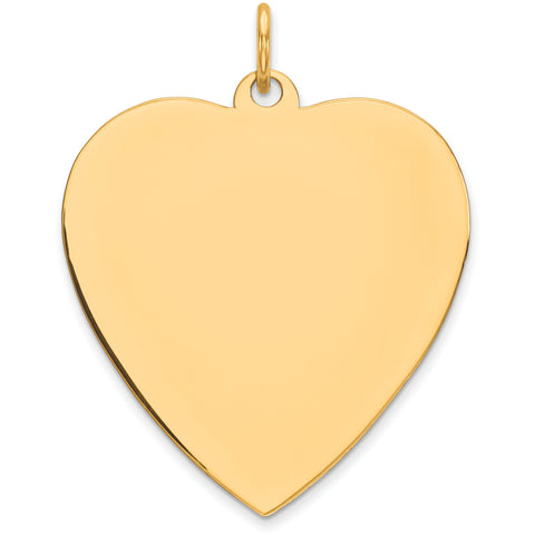 Sterling Silver GP Engraveable Heart Polished Disc Charm QM394G/18 - shirin-diamonds