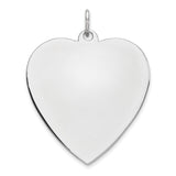 Sterling Silver Engraveable Heart Polished Front/Satin Back Disc Charm QM394/18 - shirin-diamonds