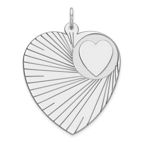 Sterling Silver Engraveable Heart Disc Charm QM400/27 - shirin-diamonds
