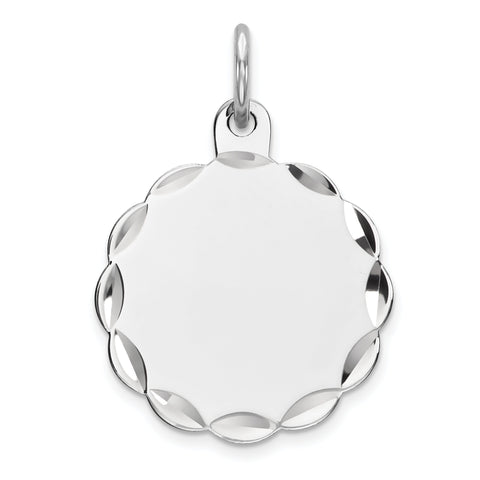 Sterling Silver Engraveable Polished Front/Satin Back Disc Charm QM409/18 - shirin-diamonds