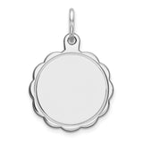 Sterling Silver Engraveable Polished Front/Satin Back Disc Charm QM410/18 - shirin-diamonds