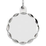 Sterling Silver Engraveable Polished Front/Satin Back Disc Charm QM411/18 - shirin-diamonds