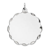 Sterling Silver Engraveable Polished Front/Satin Back Disc Charm QM412/18 - shirin-diamonds