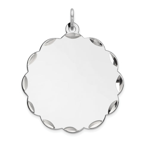 Sterling Silver Engraveable Polished Front/Satin Back Disc Charm QM412/18 - shirin-diamonds