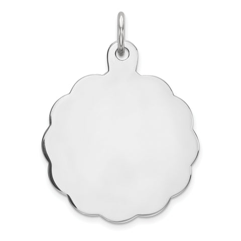Sterling Silver Engraveable Polished Front/Satin Back Disc Charm QM415/27 - shirin-diamonds