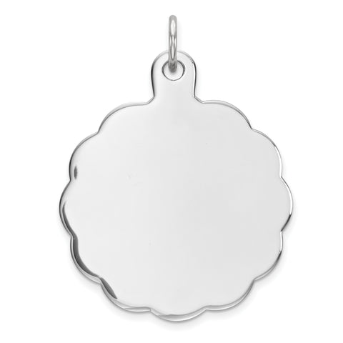 Sterling Silver Engraveable Polished Front/Satin Back Disc Charm QM416/35 - shirin-diamonds