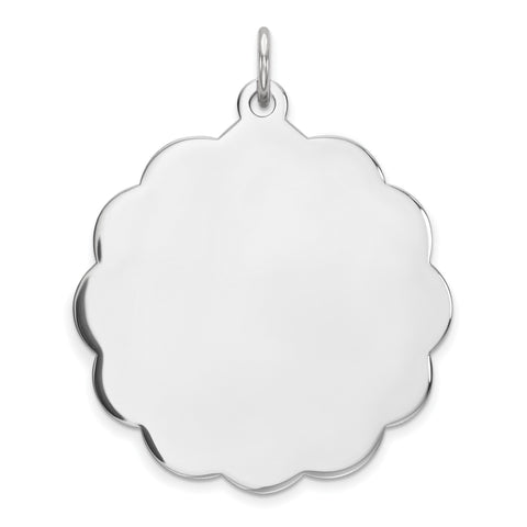 Sterling Silver Engraveable Polished Front/Satin Back Disc Charm QM417/35 - shirin-diamonds