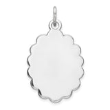 Sterling Silver Engraveable Polished Front/Satin Back Disc Charm QM418/35 - shirin-diamonds