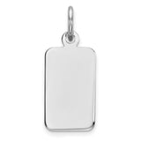Sterling Silver Engraveable Rectangle Polished Front/Satin Back Disc Charm QM447/35 - shirin-diamonds