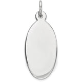 Sterling Silver Engraveable Oval Polished Front/Satin Back Disc Charm QM451/35 - shirin-diamonds