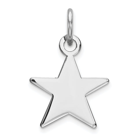 Sterling Silver Engraveable Star Disc Charm QM462/18 - shirin-diamonds