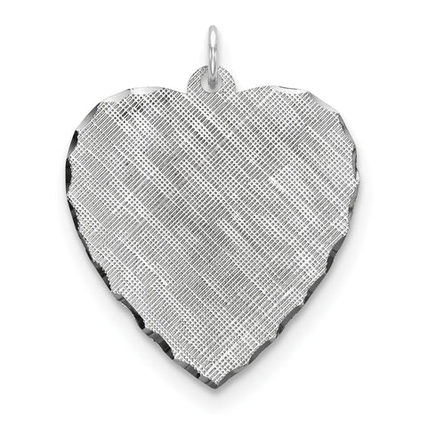 Sterling Silver Engraveable Heart Patterned Polished Front/Satin Back Disc QM479/18 - shirin-diamonds
