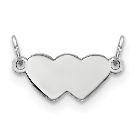 Sterling Silver Engraveable Double Heart Polished Front/Satin Back Plate QM486/35 - shirin-diamonds