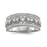 Sterling Silver & CZ Brilliant Embers Polished Ring QMP1030 - shirin-diamonds