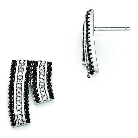 Sterling Silver & CZ Brilliant Embers Post Earrings QMP1049 - shirin-diamonds