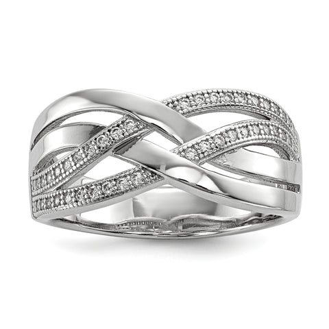Sterling Silver & CZ Brilliant Embers Polished Ring QMP1055 - shirin-diamonds