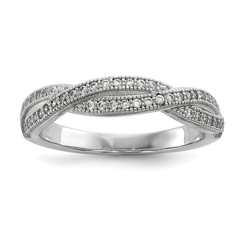 Sterling Silver & CZ Brilliant Embers Polished Ring QMP1063 - shirin-diamonds