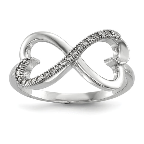 Sterling Silver & CZ Brilliant Embers Heart Ring QMP1091 - shirin-diamonds