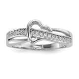 Sterling Silver & CZ Brilliant Embers Heart Ring QMP1094 - shirin-diamonds