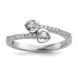 Sterling Silver & CZ Brilliant Embers Hearts Ring QMP1120 - shirin-diamonds