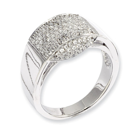 Sterling Silver & CZ Brilliant Embers Ring QMP116 - shirin-diamonds