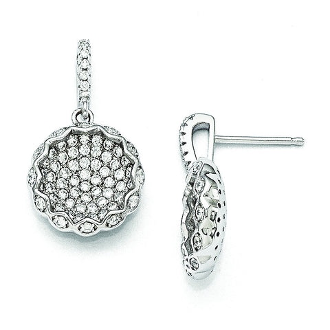Sterling Silver & CZ Brilliant Embers Dangle Post Earrings QMP1180 - shirin-diamonds