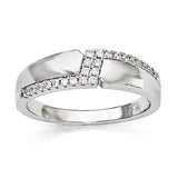 Sterling Silver & CZ Brilliant Embers Men's Ring QMP1358 - shirin-diamonds