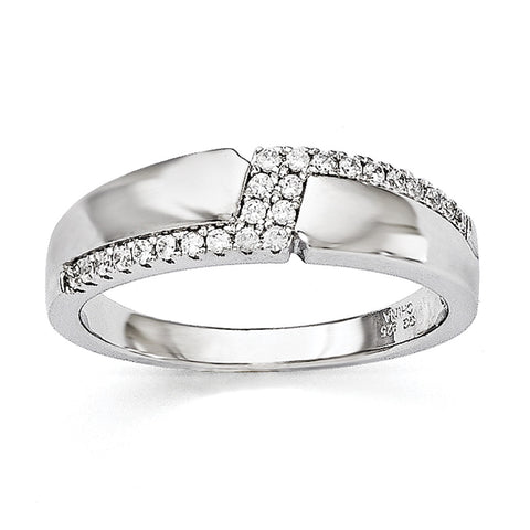 Sterling Silver & CZ Brilliant Embers Men's Ring QMP1358 - shirin-diamonds