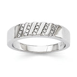 Sterling Silver & CZ Brilliant Embers Men's Ring QMP1360 - shirin-diamonds