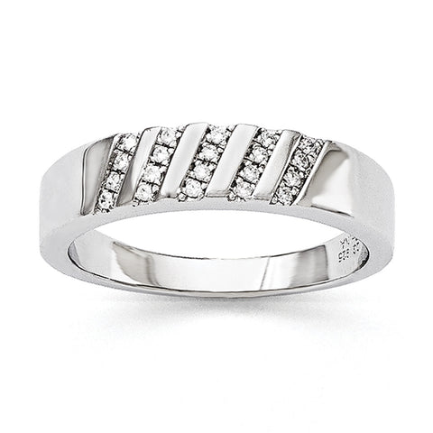 Sterling Silver & CZ Brilliant Embers Men's Ring QMP1360 - shirin-diamonds