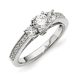 Sterling Silver & CZ Brilliant Embers Ring QMP1407 - shirin-diamonds