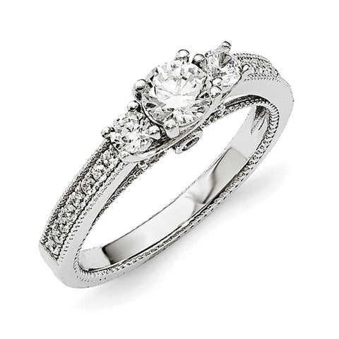 Sterling Silver & CZ Brilliant Embers Ring QMP1407 - shirin-diamonds