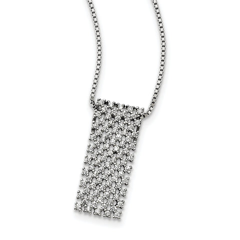 Sterling Silver & CZ Brilliant Embers Necklace QMP1414 - shirin-diamonds
