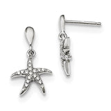 Sterling Silver & CZ Brilliant Embers Starfish Earrings QMP1422 - shirin-diamonds
