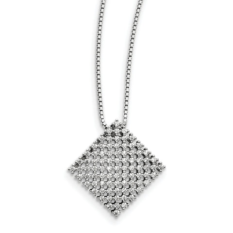 Sterling Silver & CZ Brilliant Embers Necklace QMP1426 - shirin-diamonds