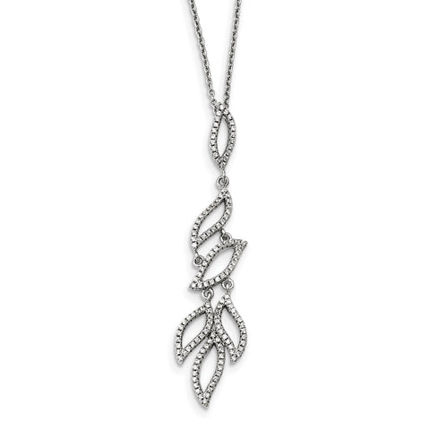 Sterling Silver CZ Brilliant Embers Necklace QMP1441 - shirin-diamonds