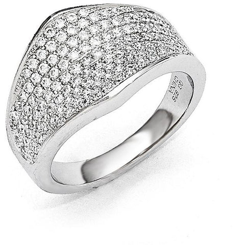 Sterling Silver & CZ Brilliant Embers Ring QMP169 - shirin-diamonds