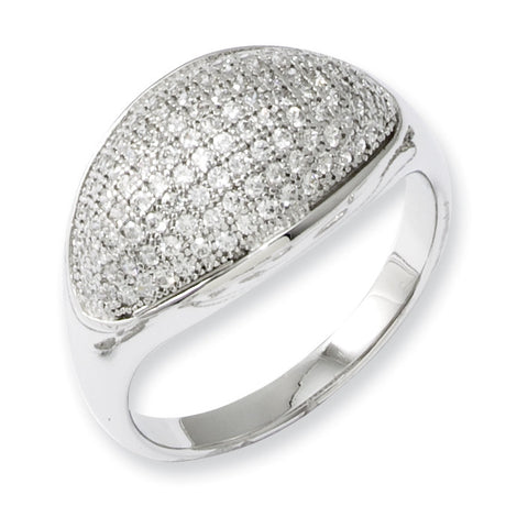 Sterling Silver & CZ Brilliant Embers Polished Ring QMP229 - shirin-diamonds