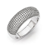 Sterling Silver & CZ Brilliant Embers Polished Ring QMP239 - shirin-diamonds