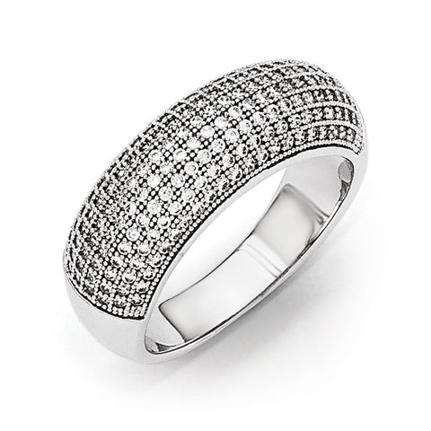 Sterling Silver & CZ Brilliant Embers Polished Ring QMP239 - shirin-diamonds