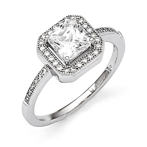Sterling Silver & CZ Brilliant Embers Ring QMP248 - shirin-diamonds