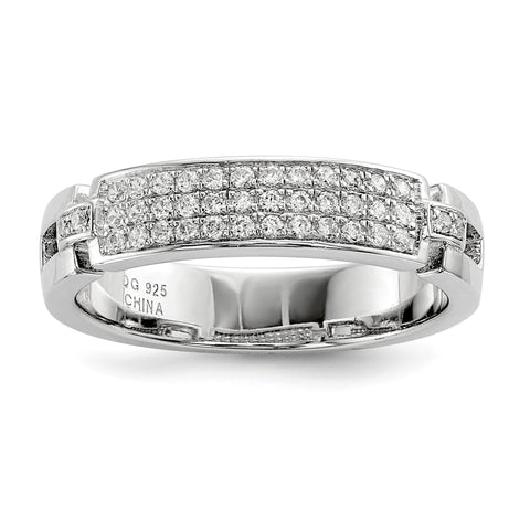 Sterling Silver & CZ Brilliant Embers Ring QMP253 - shirin-diamonds